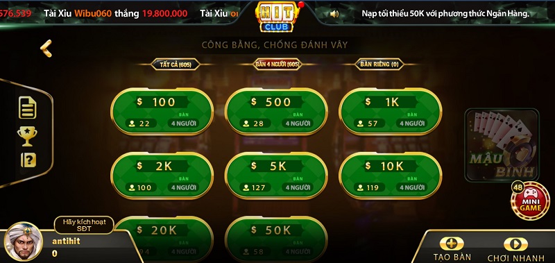 Lý do khiến người chơi lựa chọn trải nghiệm game bài Mậu Binh tại Hitclub