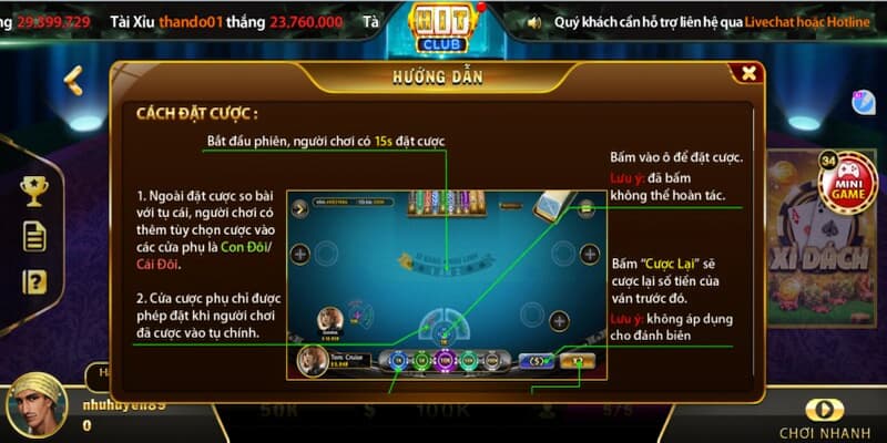 Luật chơi game Xì Dách tại HitClub