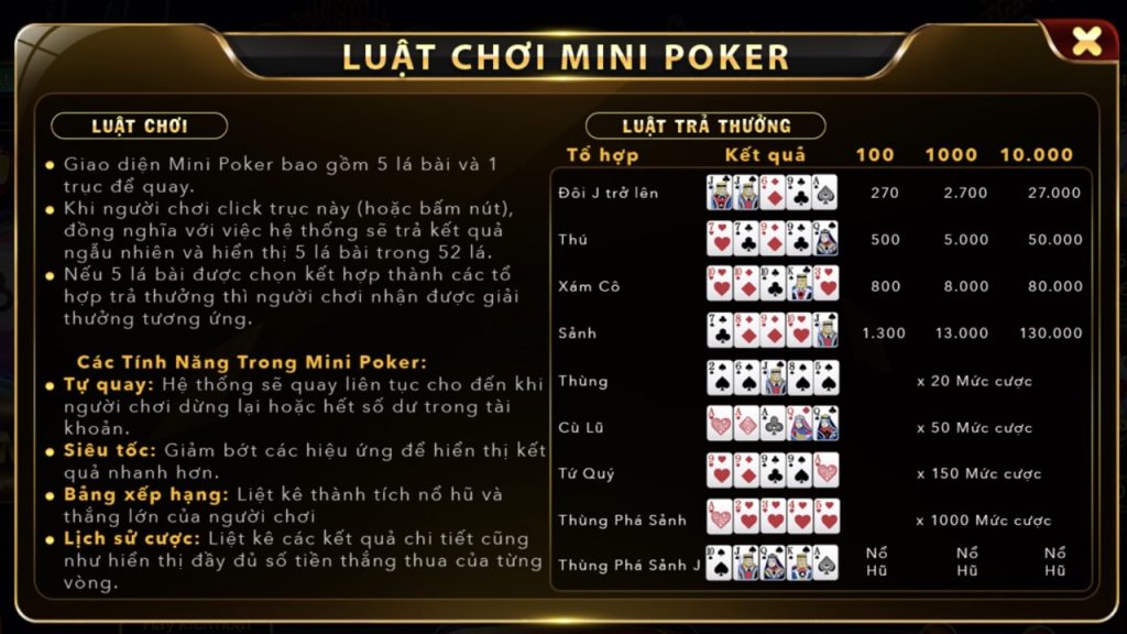 Các bước nhập cuộc vào sân chơi Mini poker của hitclub